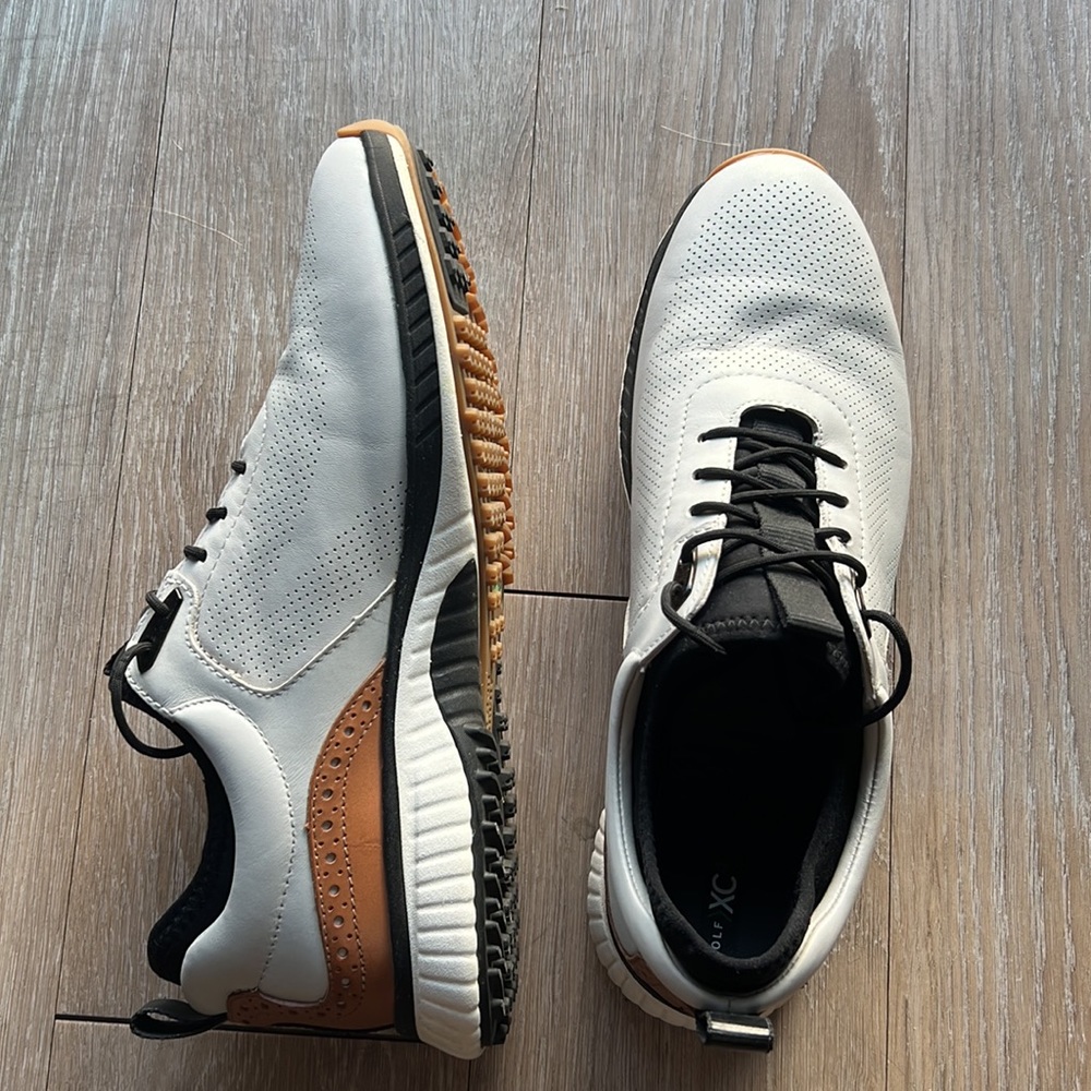 Johnston and Murphy Golf Shoes White Waterproof Leather Shoes Sz 11 XC4 Hybrid